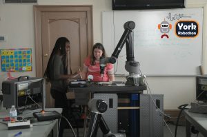 York Robothon participants working with a gripper